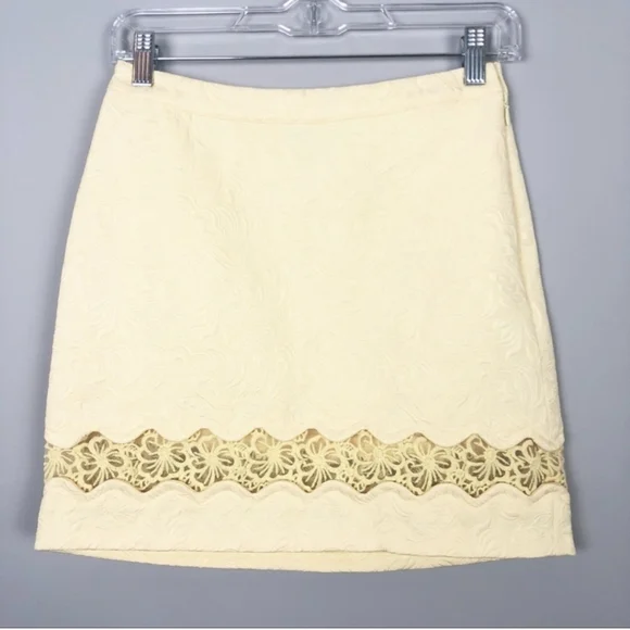 Topshop Yellow Mini Skirt Size 6 - Picture 2 of 3